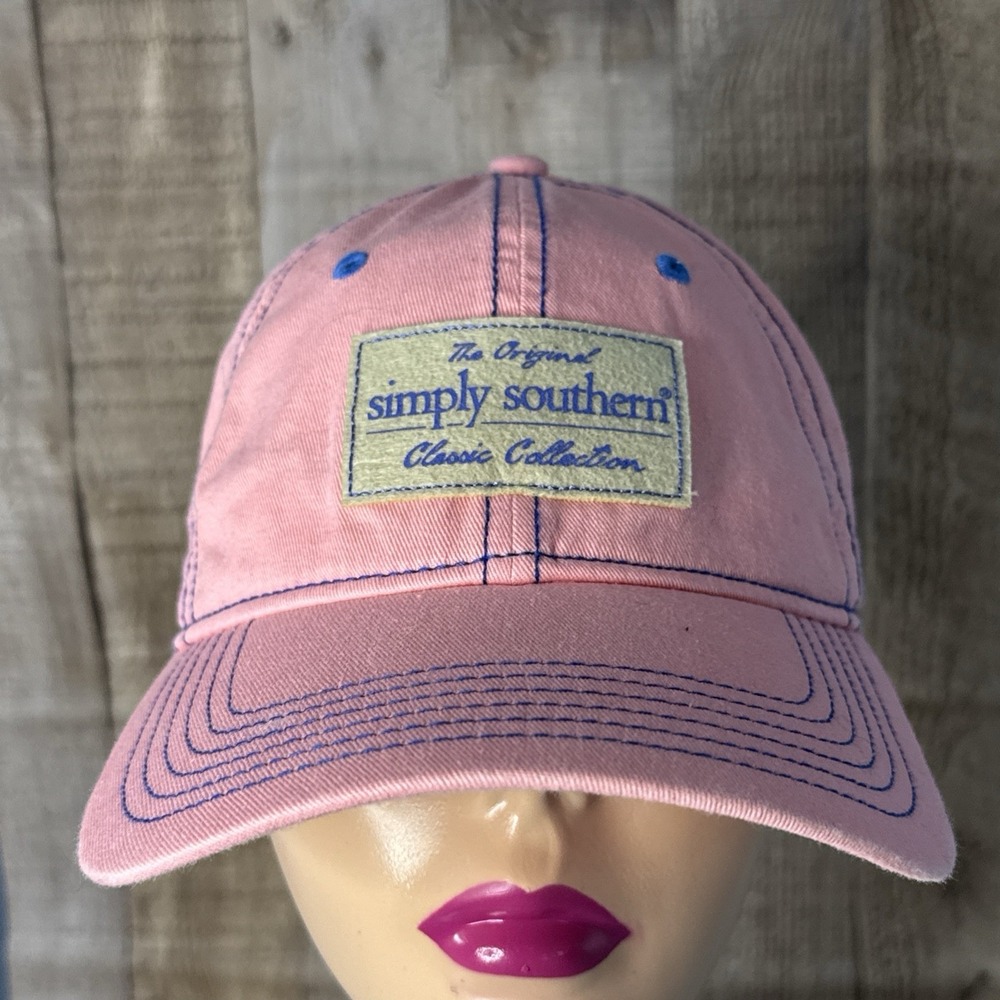 Simply Southern Classic Collection Patch Pink Adjustable Hat Embroidered Turtle